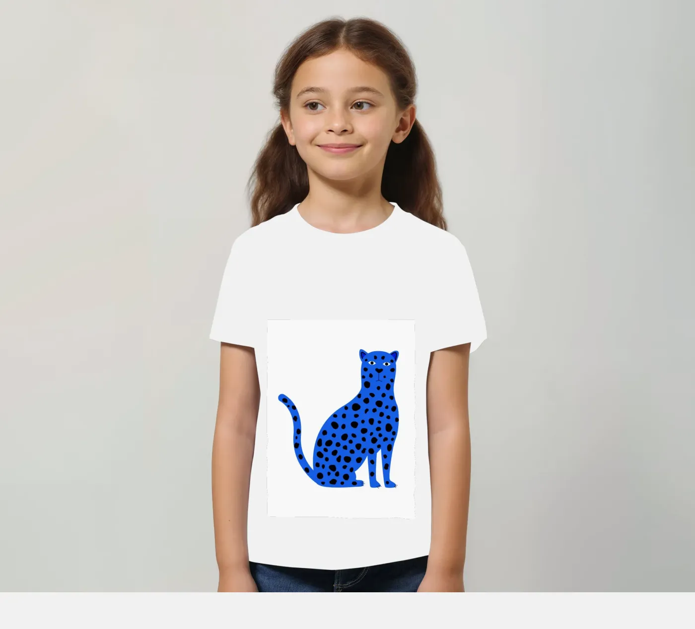 Blue leopard t-shirt bambini da edsonramosart