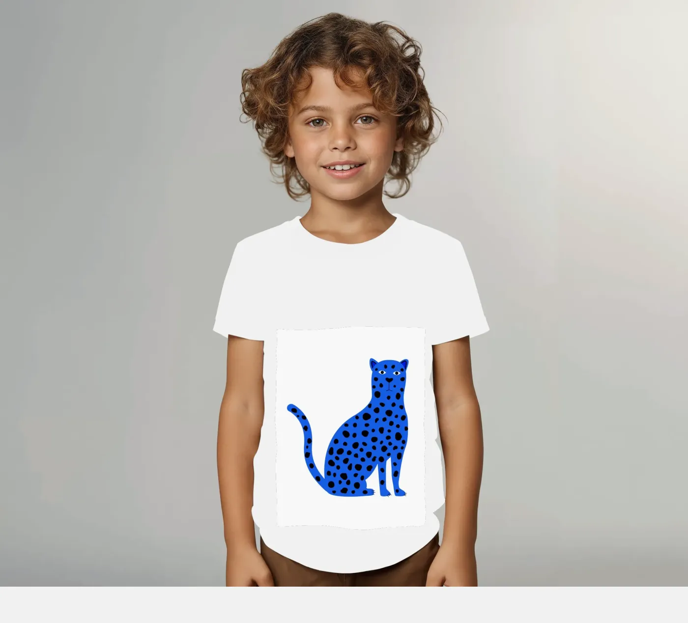 Blue leopard t-shirt bambini da edsonramosart