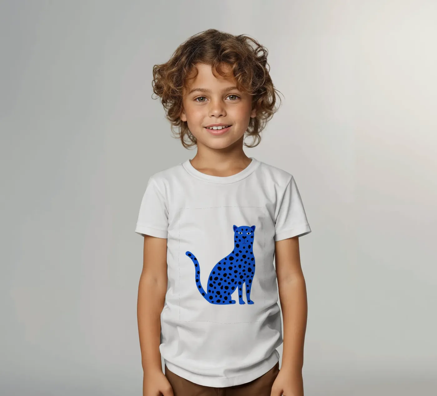 Blue leopard t-shirt bambini da edsonramosart