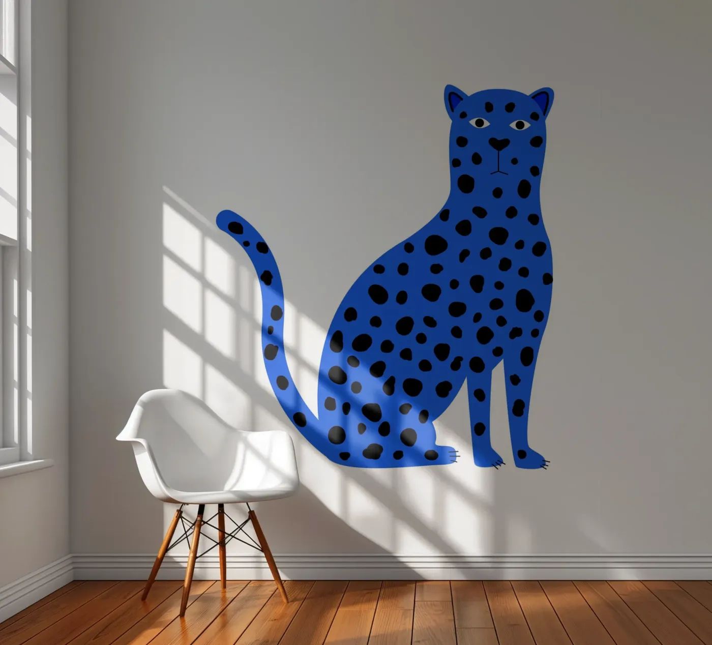 Blue leopard fotobehang van edsonramosart