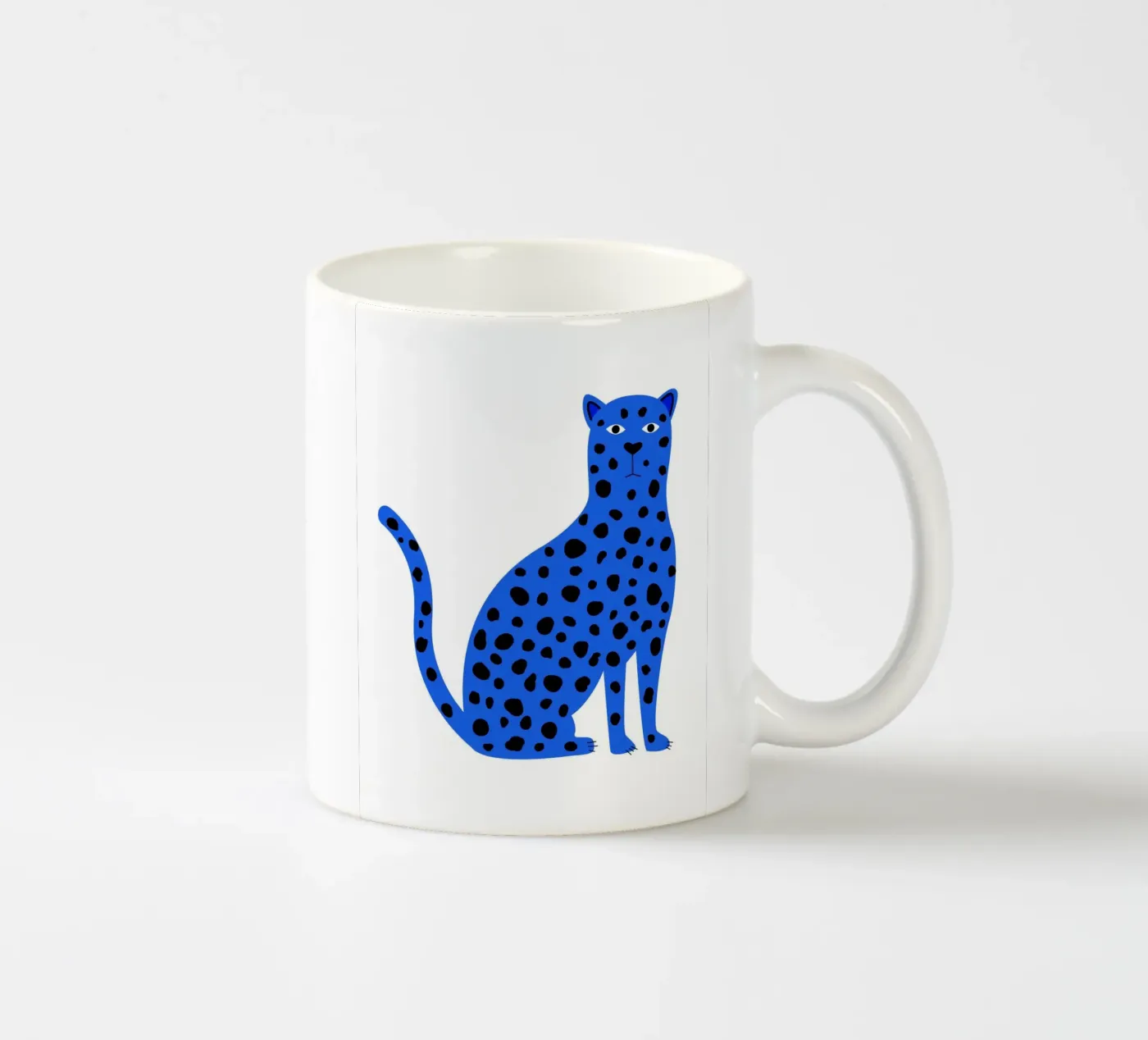 Blue leopard ceramic mug by edsonramosart