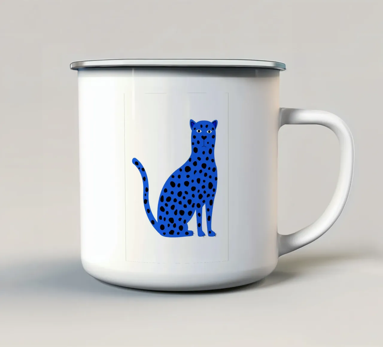 Blue leopard tazza in smalto da edsonramosart