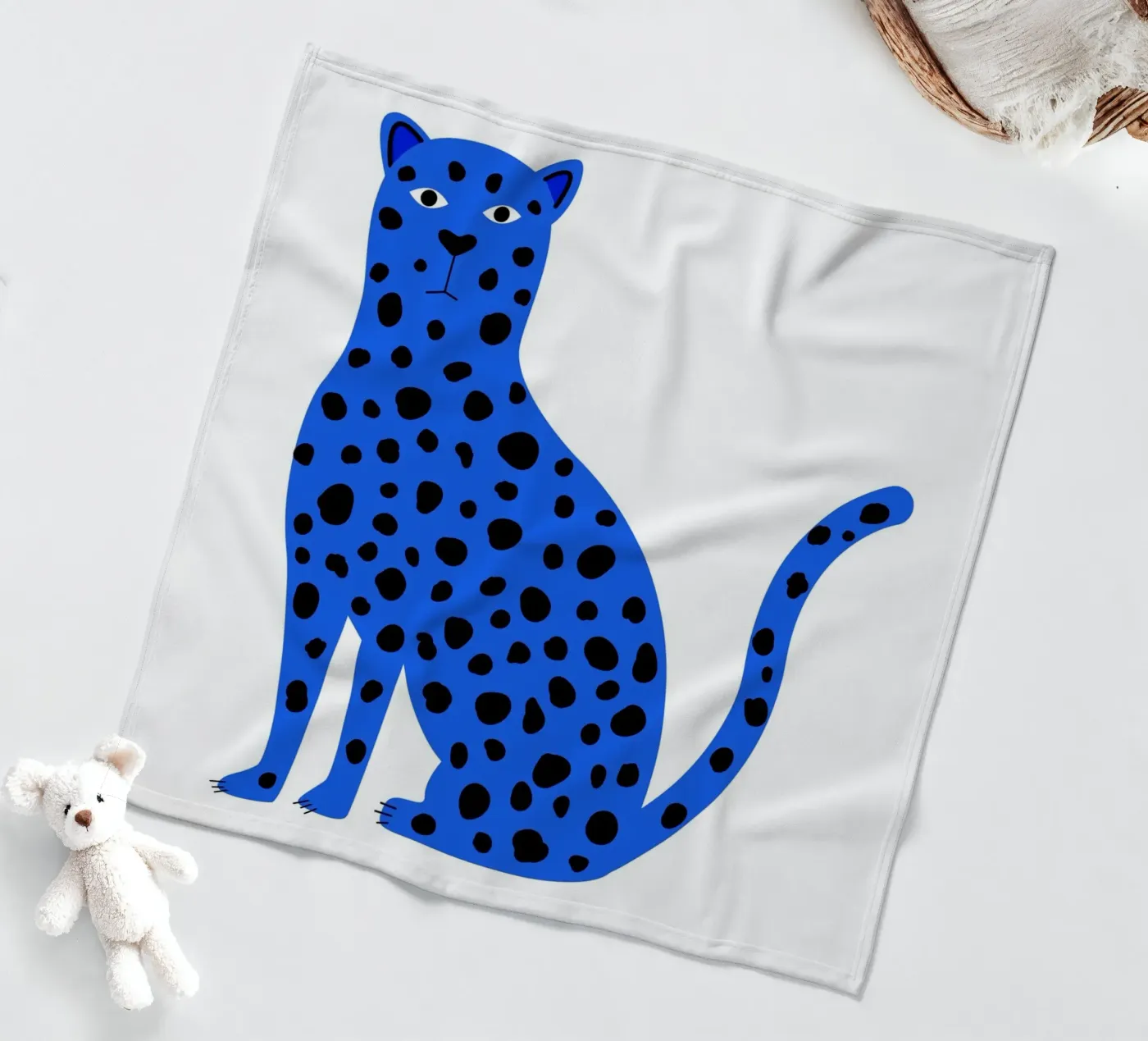 Blue leopard fleecedeken van edsonramosart