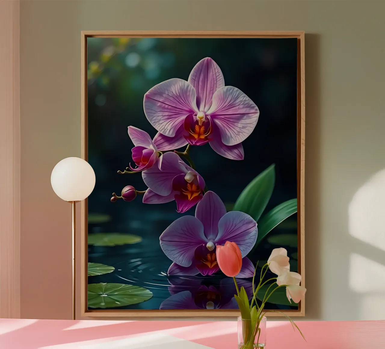 Stile_orchidea_A_3 tela con Cornice a cassetta da Farb- und Blütenzauber by LK