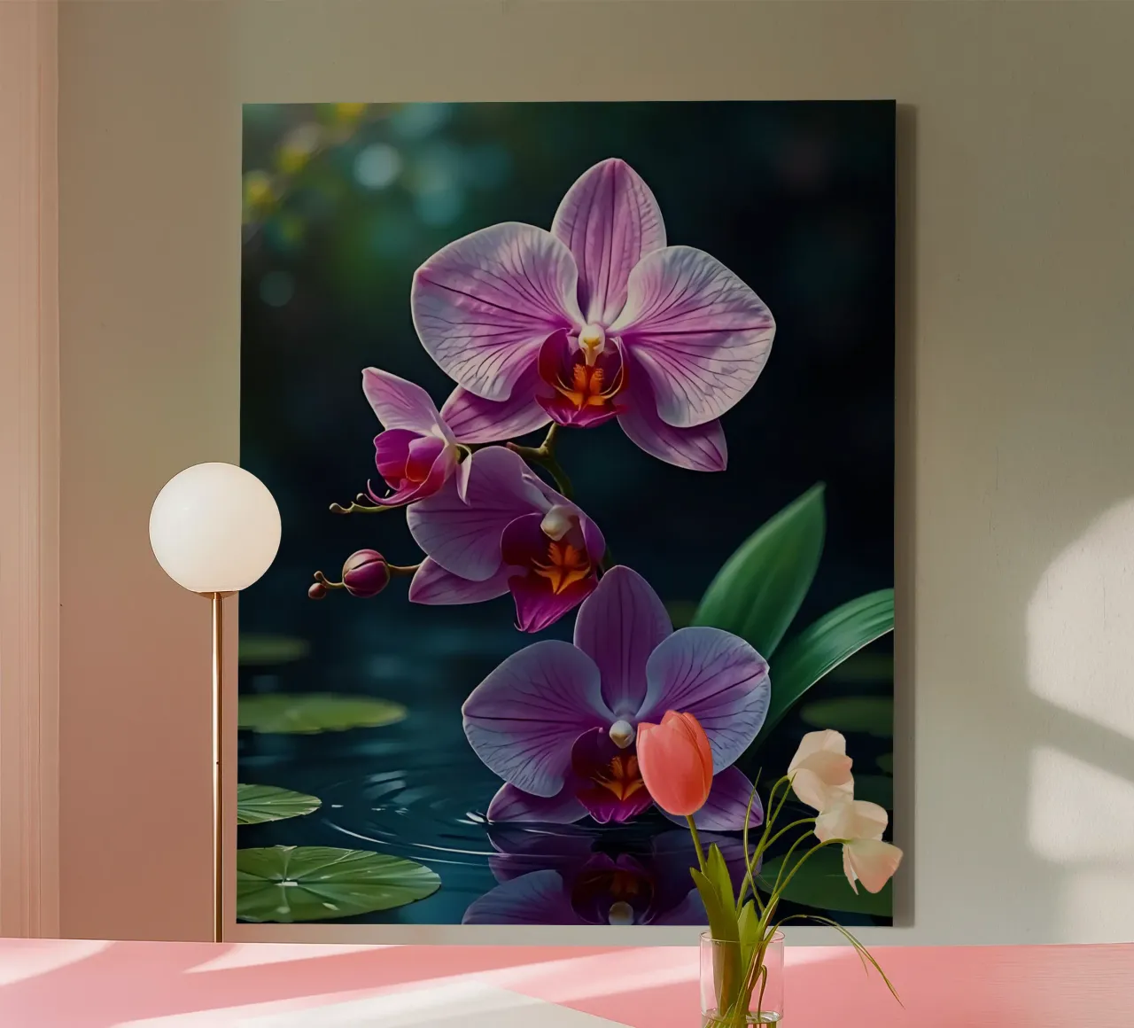 Stile_orchidea_A_3 tela con Cornice a cassetta da Farb- und Blütenzauber by LK