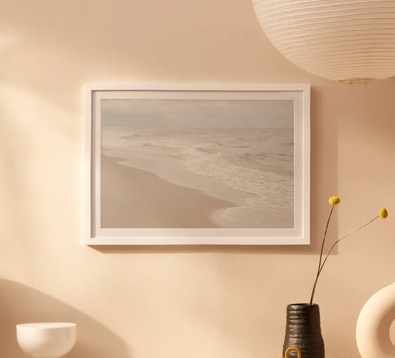Waves at the Baltic Sea in Germany poster con telaio in legno da susea
