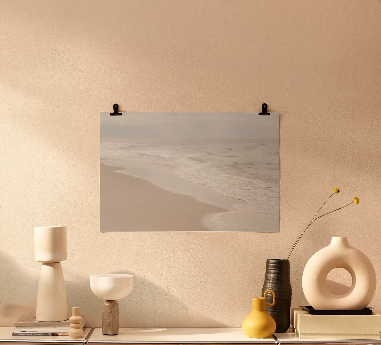 Waves at the Baltic Sea in Germany poster con telaio in legno da susea