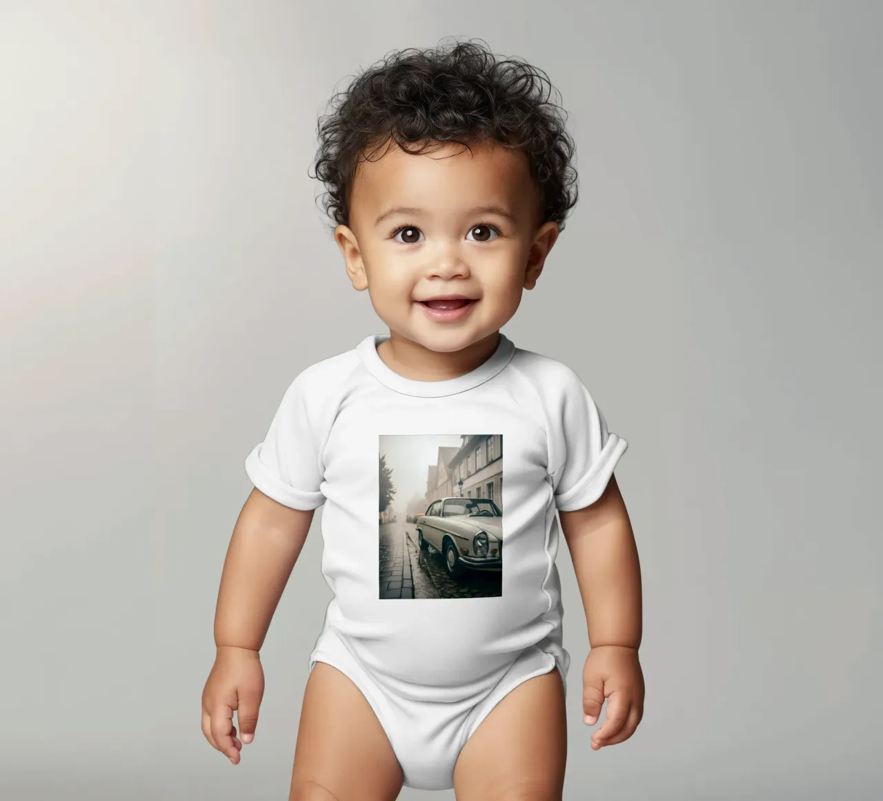 Oldtimer-Regen Kurzarm Babybody von CAR EDITION