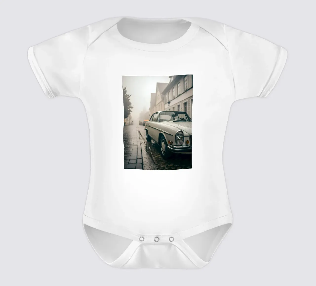 Oldtimer-Regen Kurzarm Babybody von CAR EDITION