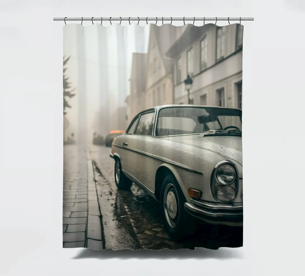 Oldtimer-Regen Duschvorhang von CAR EDITION