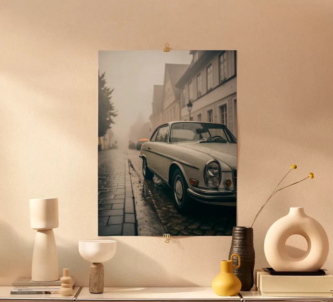 Oldtimer-Regen Poster von CAR EDITION