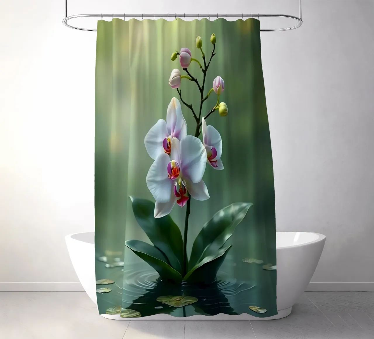 Stile_orchidea_A_5 tenda da doccia da Farb- und Blütenzauber by LK