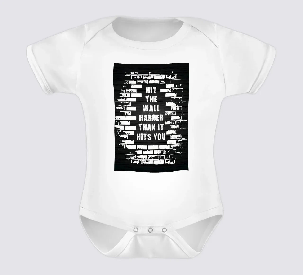 Fear Being Average short-sleeve baby romper by Aara