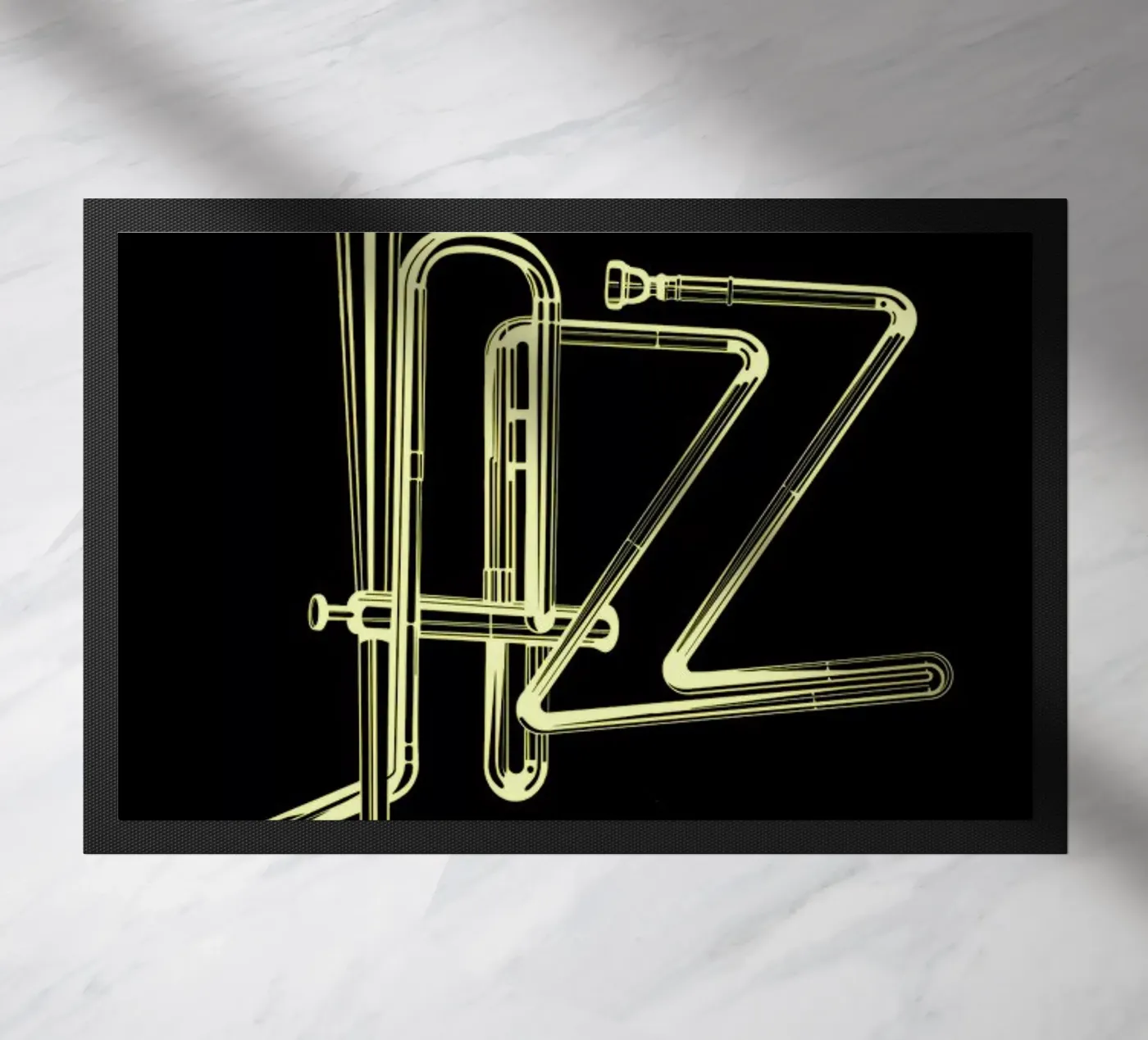 jazz poster doormat by Marcin Plonka