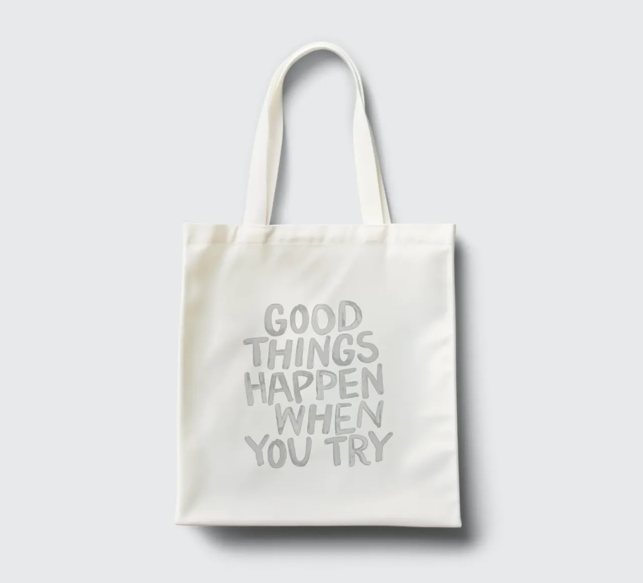 Le cose belle accadono quando si prova un design motivante positivo borsa in juta da THE MOTIVATED TYPE