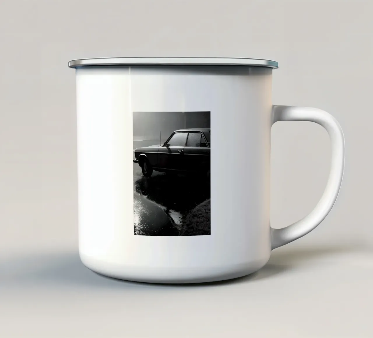 Auto d'epoca monocromatiche tazza in smalto da CAR EDITION