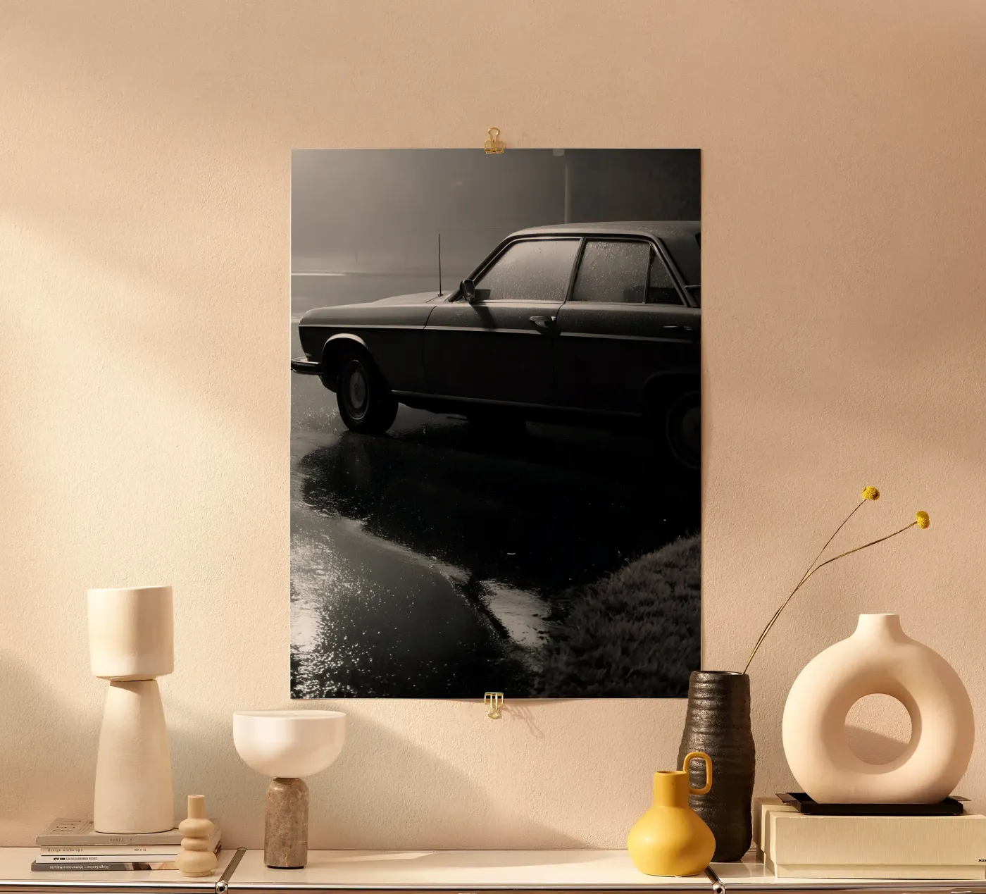 Monochrome Classic Cars Poster von CAR EDITION