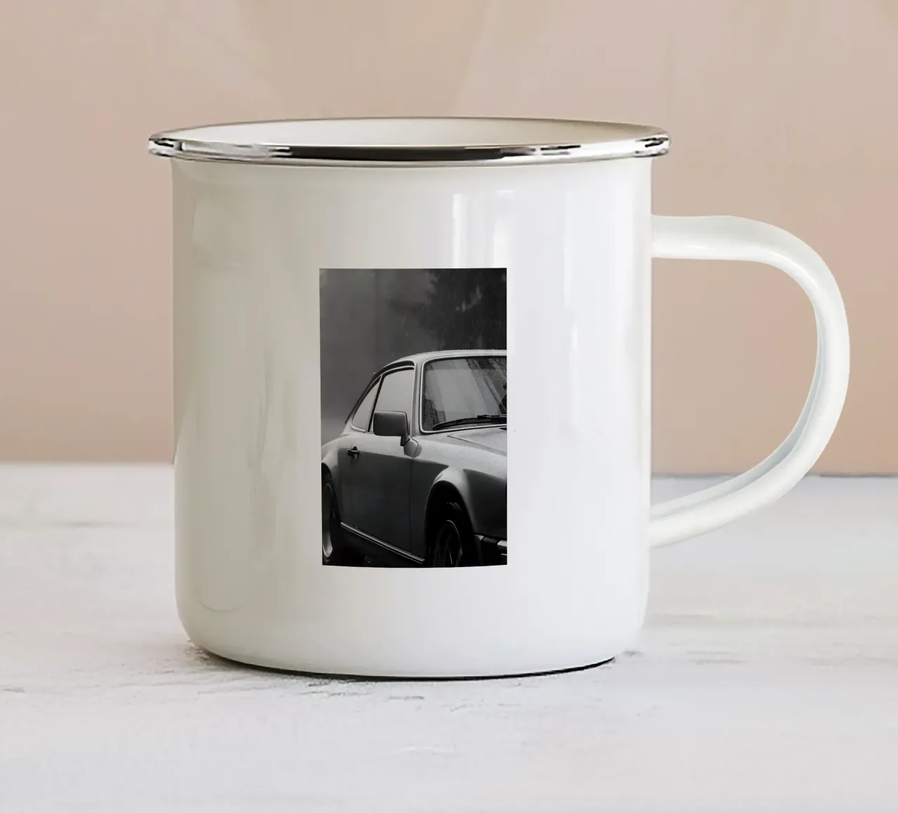 Auto d'epoca monocromatiche tazza in smalto da CAR EDITION