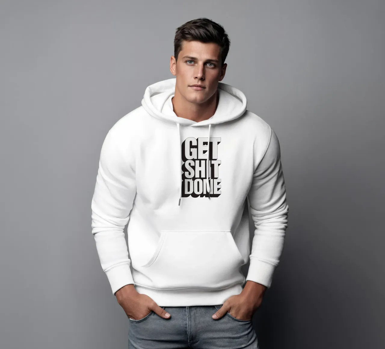 Get Shit Done Bold Sassy Modern Motivational Type Design sudadera con capucha de THE MOTIVATED TYPE