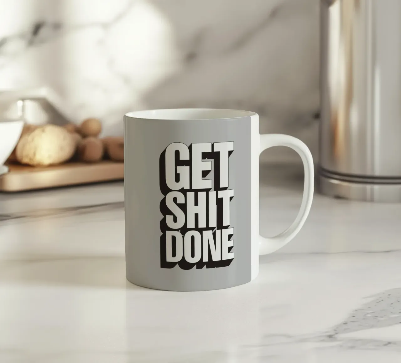 Get Shit Done Bold Sassy Modern Motivational Type Design tazza in ceramica da THE MOTIVATED TYPE