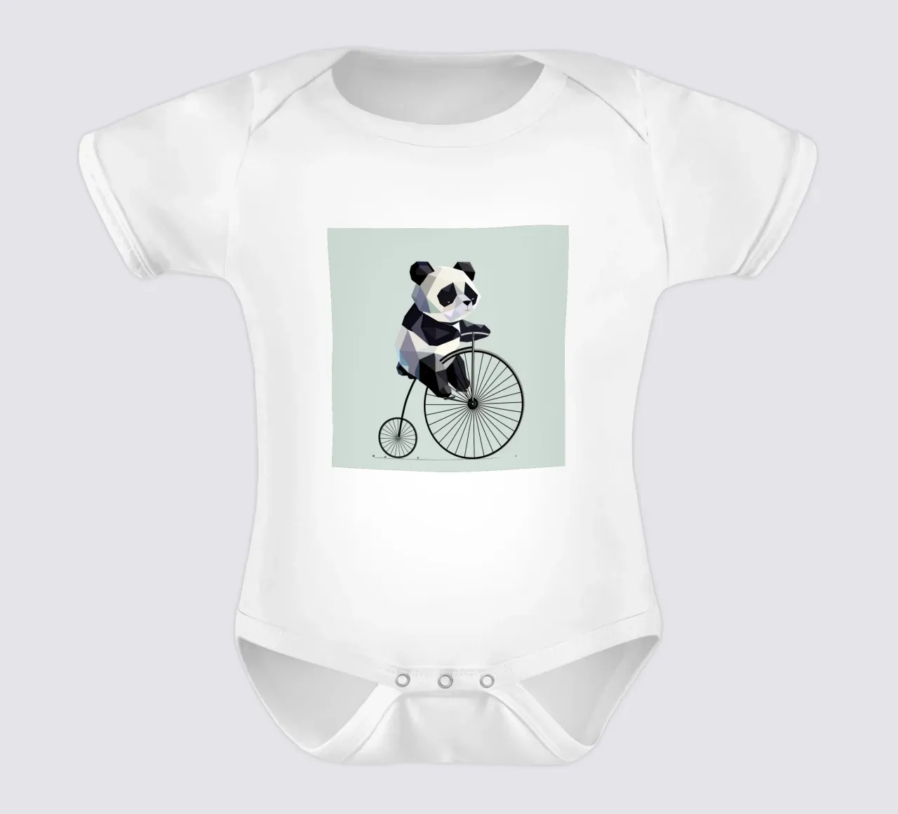 Panda su penny-farthing: il retrò incontra l'amore per gli animali body neonato maniche corte da namosh