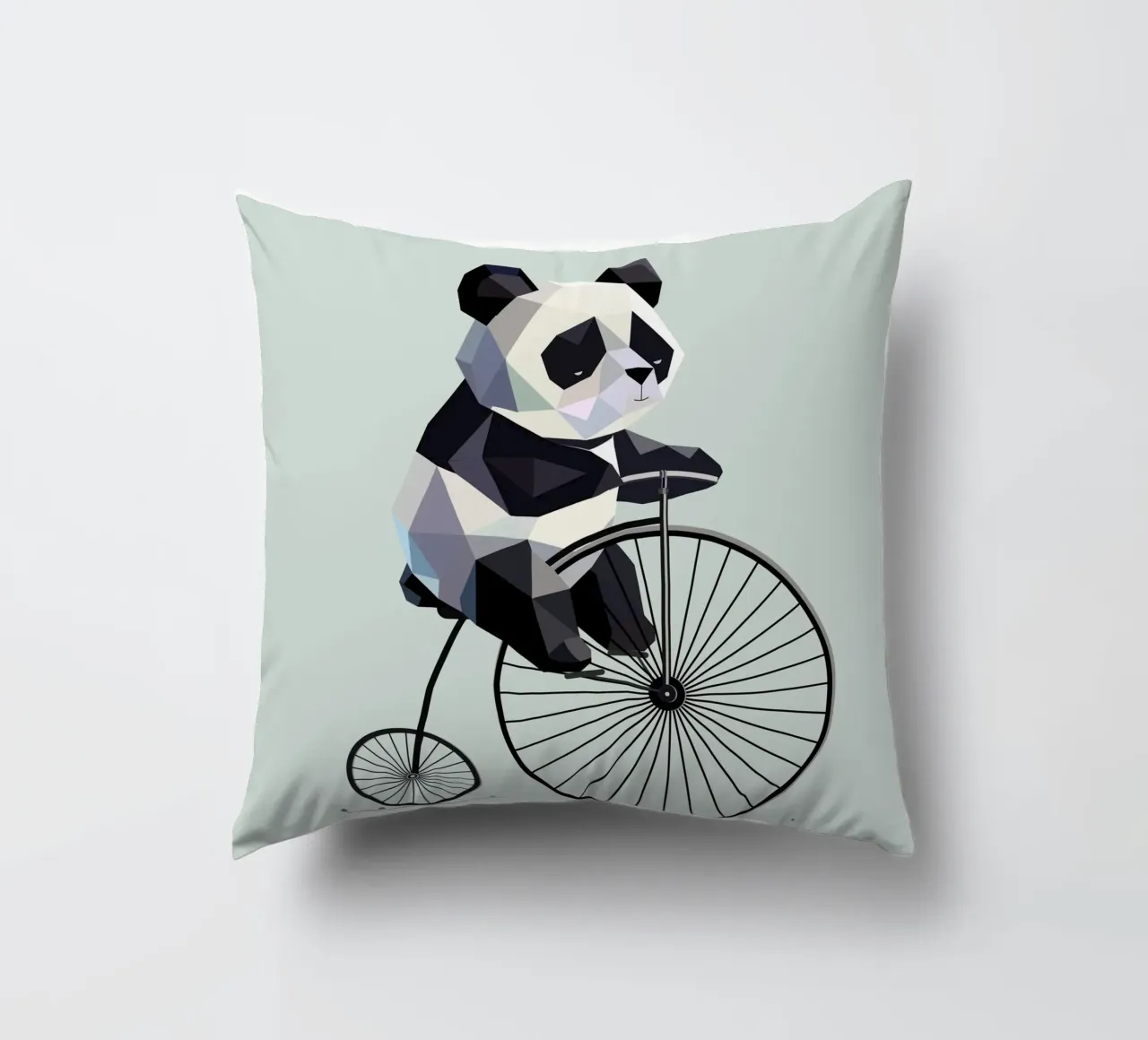 Panda su penny-farthing: il retrò incontra l'amore per gli animali cuscino da namosh