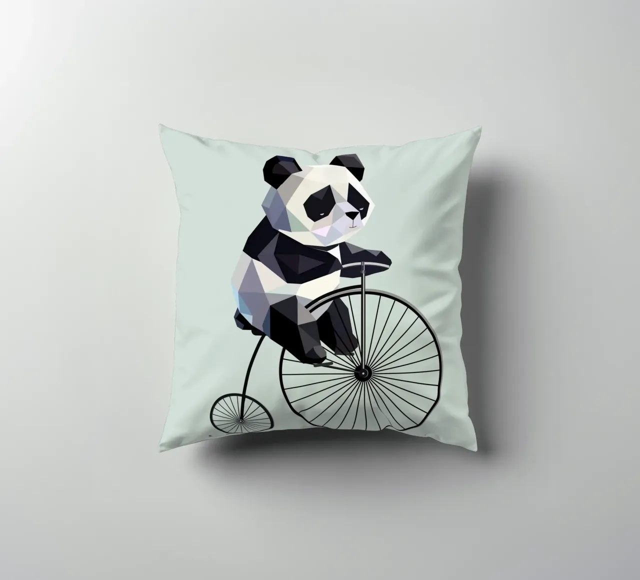 Panda su penny-farthing: il retrò incontra l'amore per gli animali cuscino da namosh