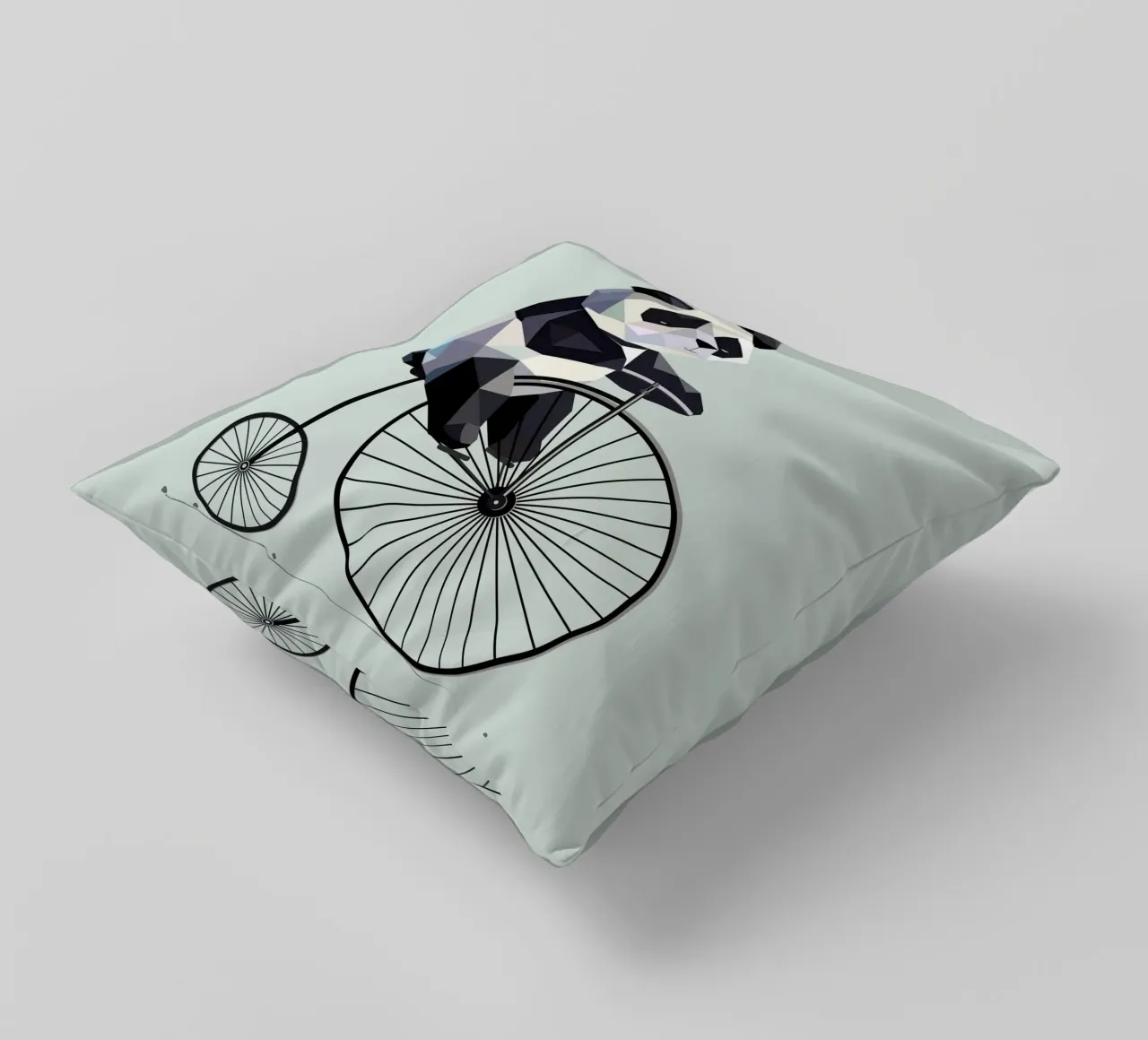 Panda su penny-farthing: il retrò incontra l'amore per gli animali cuscino da namosh