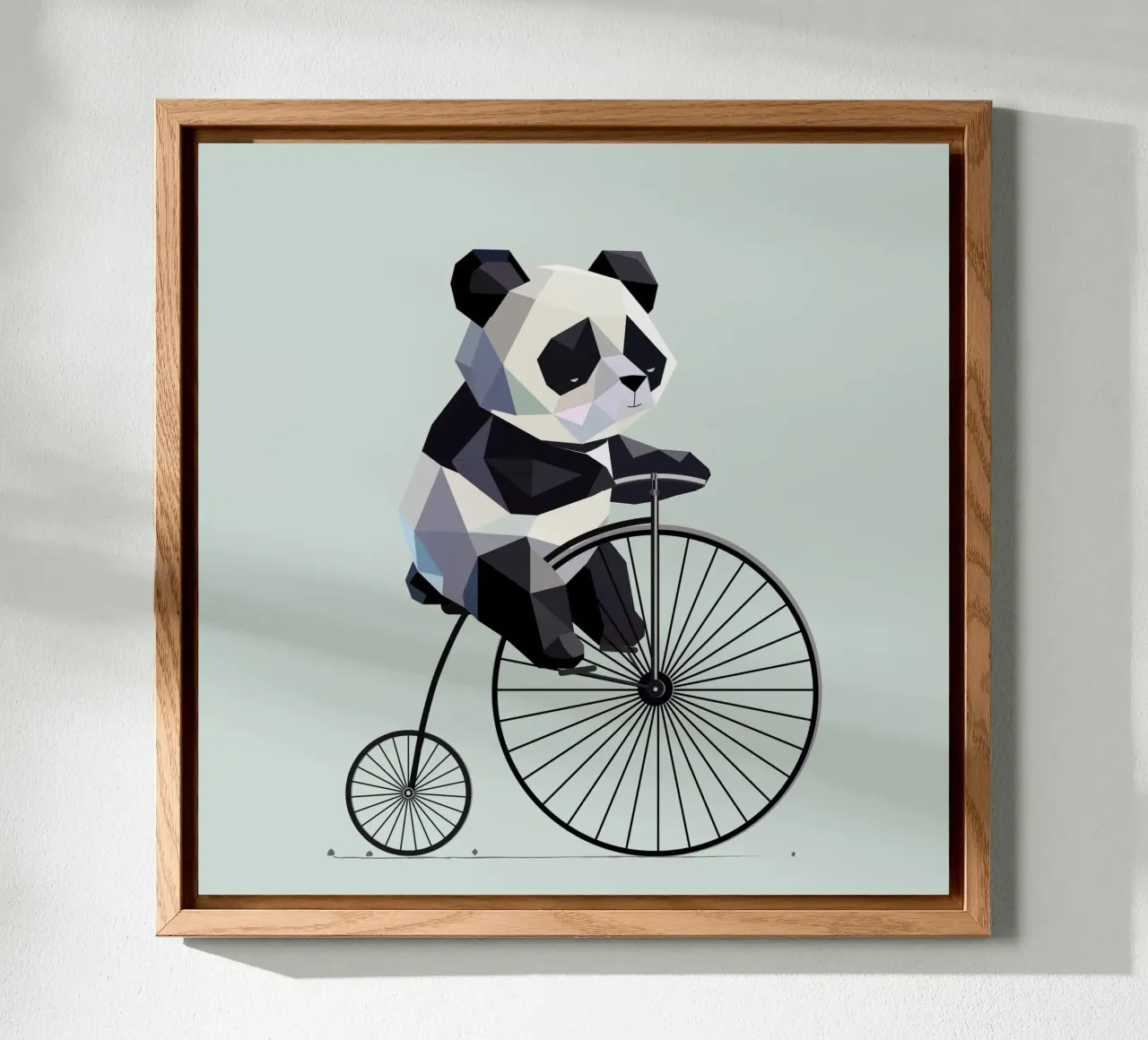 Panda auf Hochrad – Retro trifft Tierliebe Alu-Dibond von namosh