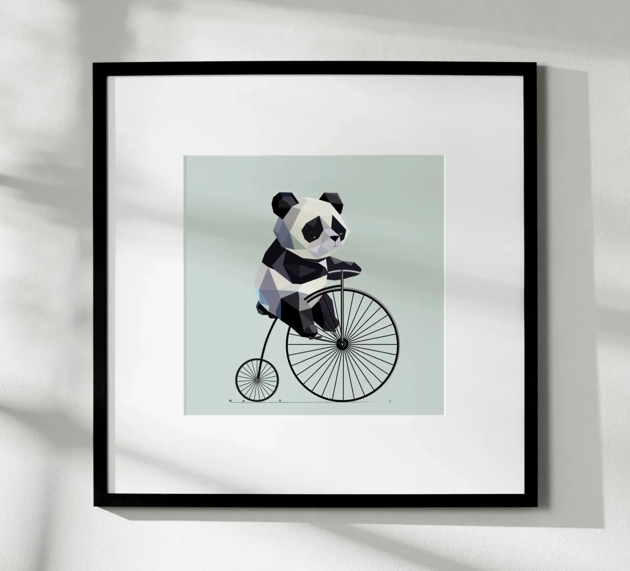Panda su penny-farthing: il retrò incontra l'amore per gli animali carta hahnemühle da namosh