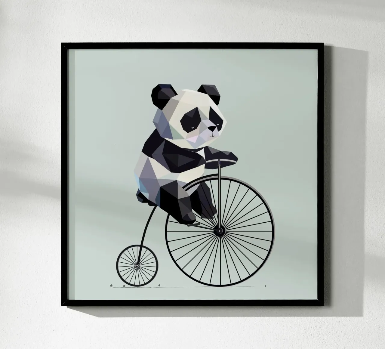 Panda su penny-farthing: il retrò incontra l'amore per gli animali carta hahnemühle da namosh