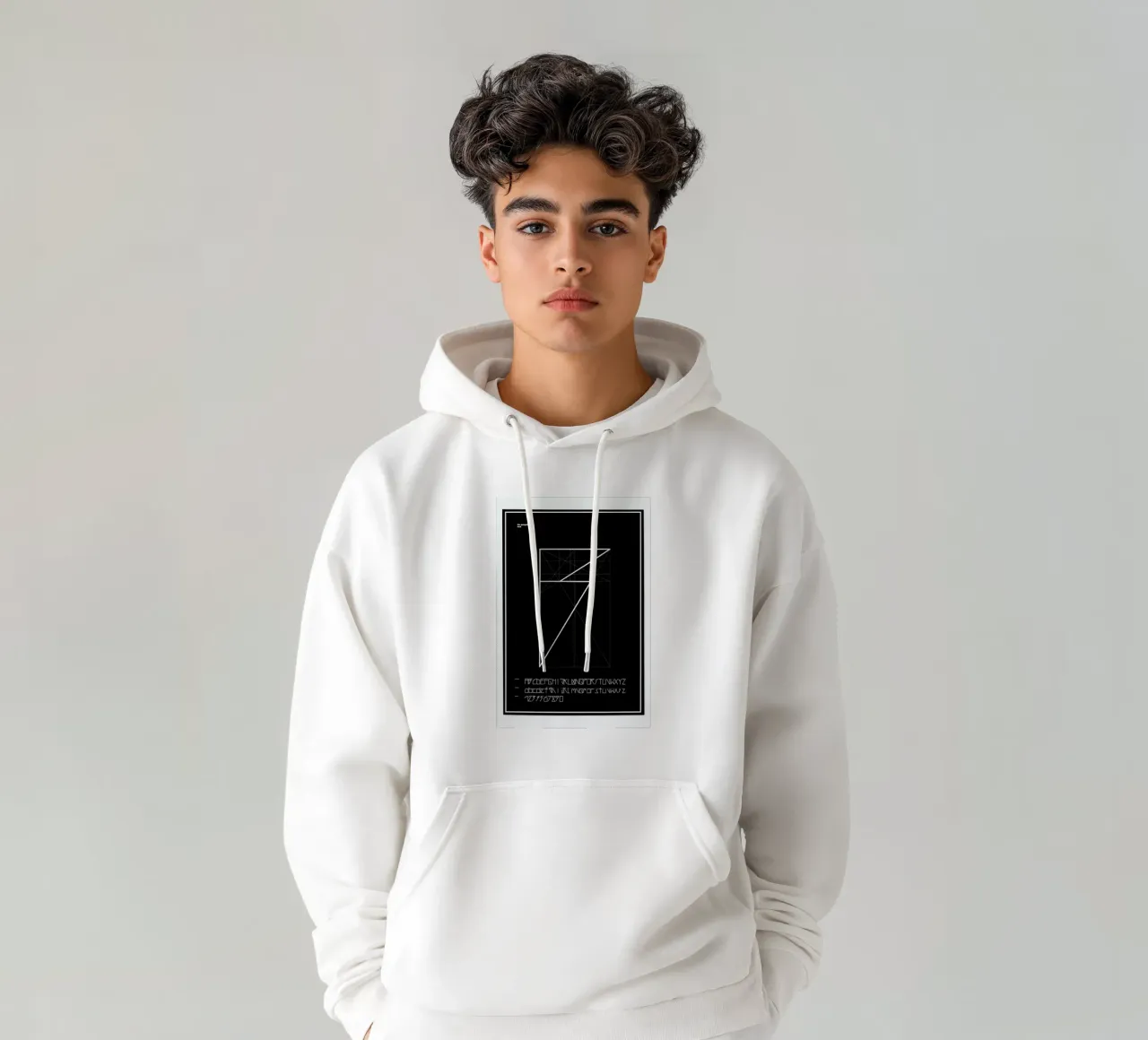 Penguin Grid Font Hoodie von Marcin Plonka
