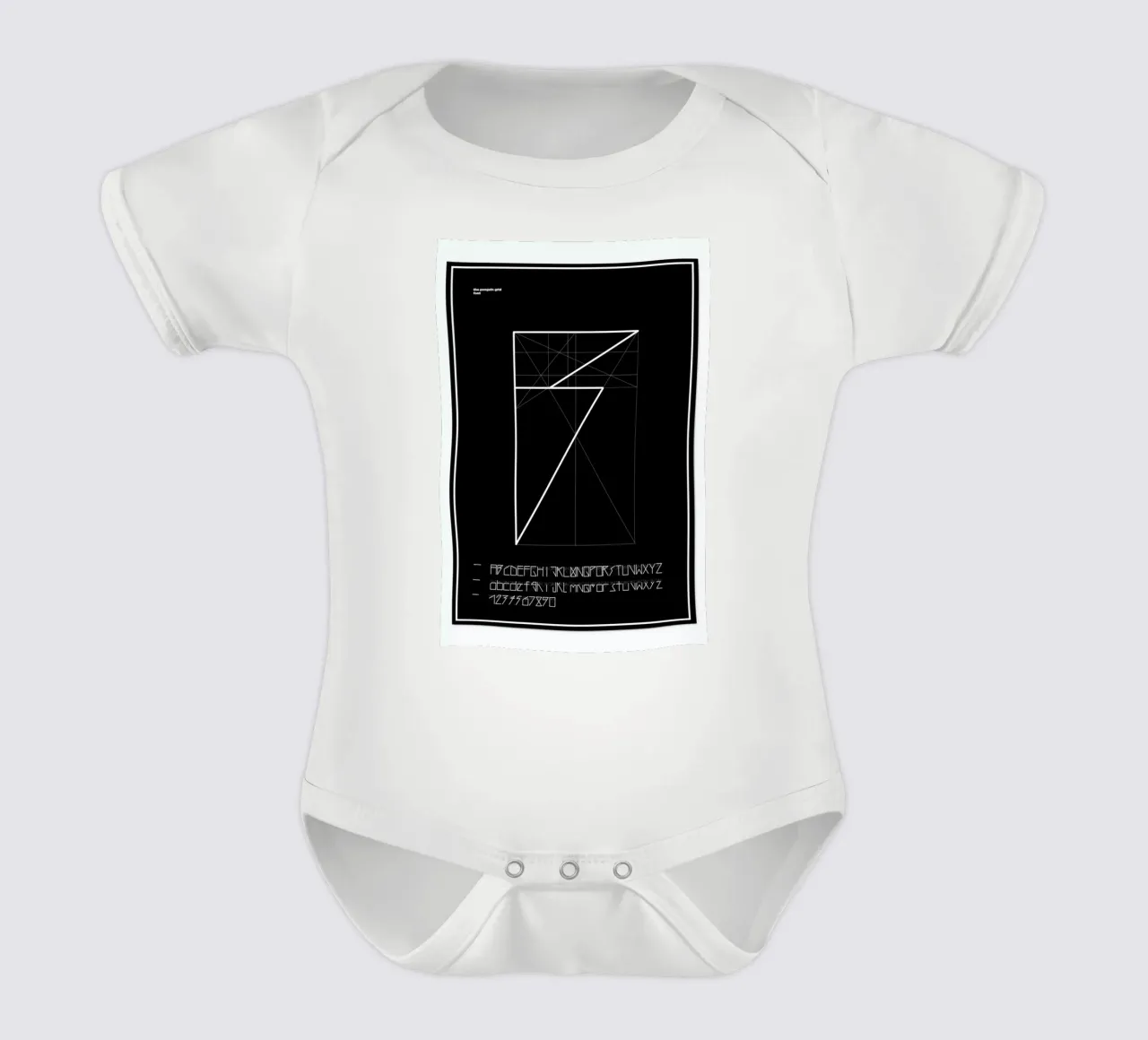 Penguin Grid Font body neonato maniche corte da Marcin Plonka