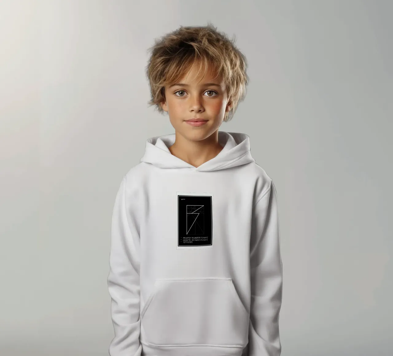 Penguin Grid Font felpa bambino con cappuccio da Marcin Plonka