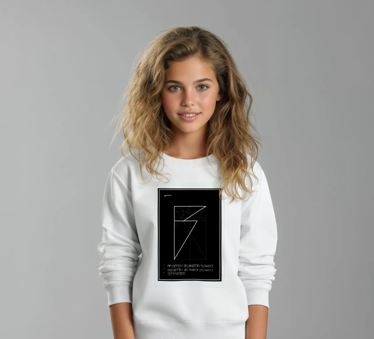 Penguin Grid Font sweat enfant de Marcin Plonka