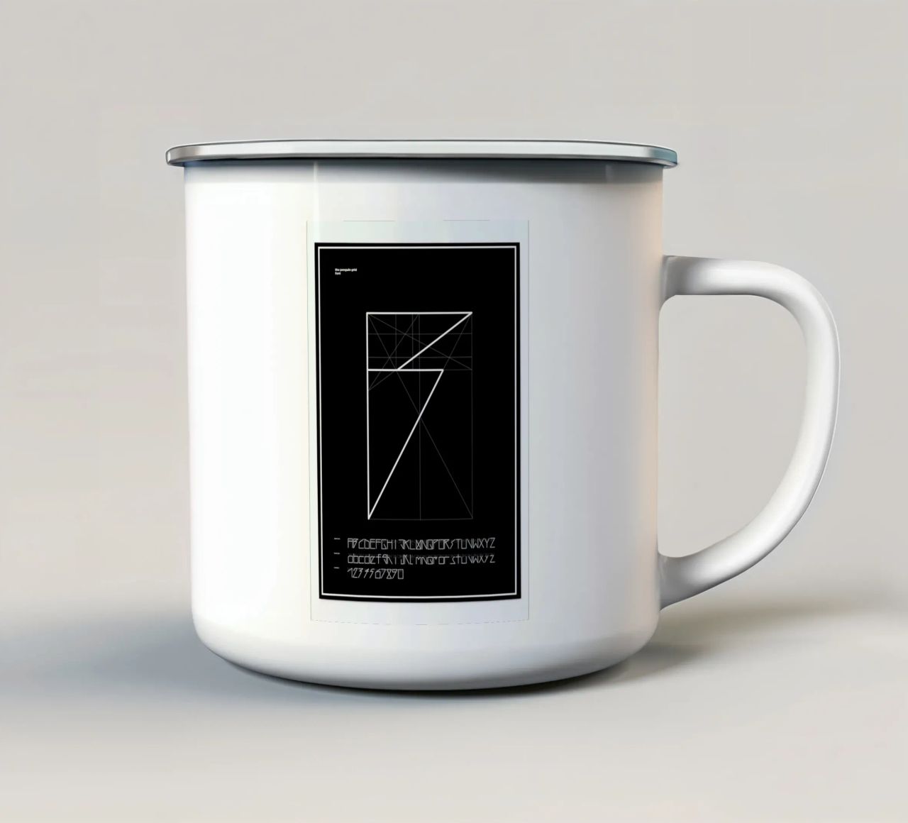 Penguin Grid Font tazza in smalto da Marcin Plonka