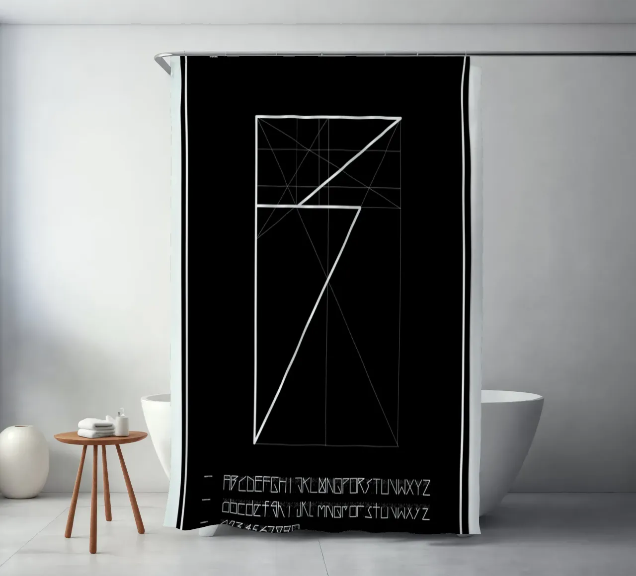 Penguin Grid Font tenda da doccia da Marcin Plonka