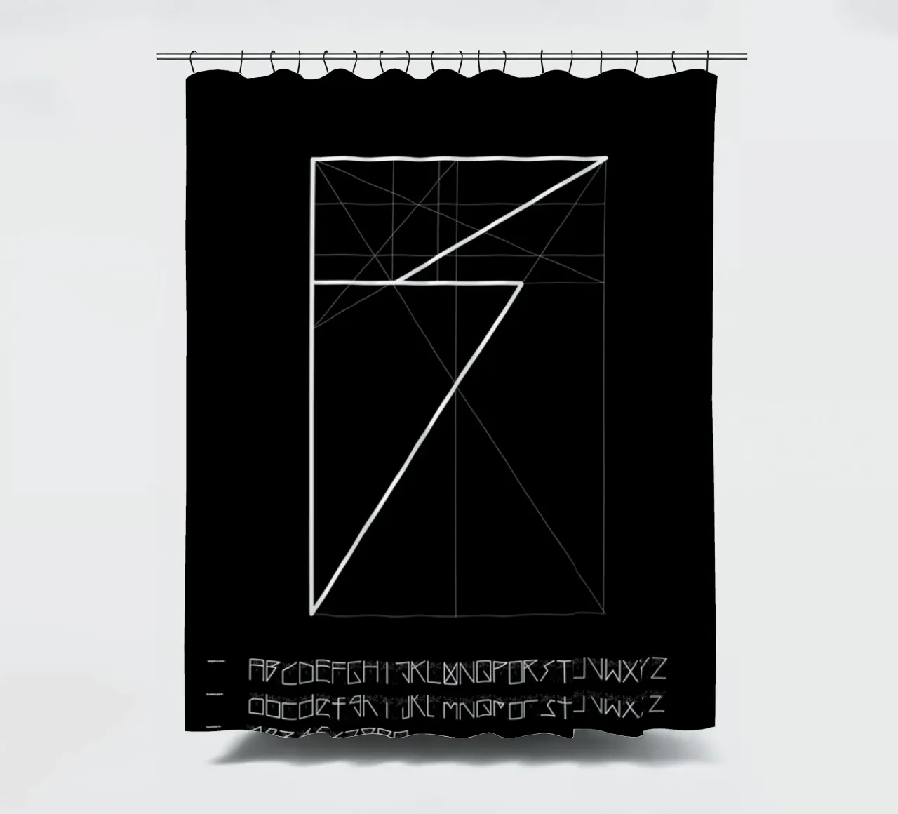 Penguin Grid Font douchegordijn van Marcin Plonka