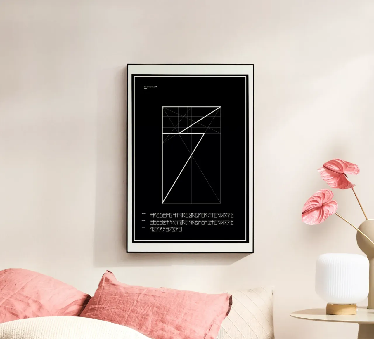 Penguin Grid Font Acryl-Glas von Marcin Plonka
