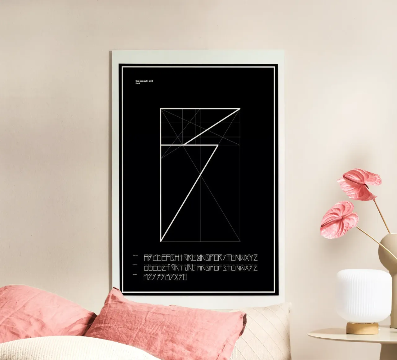 Penguin Grid Font Acryl-Glas von Marcin Plonka