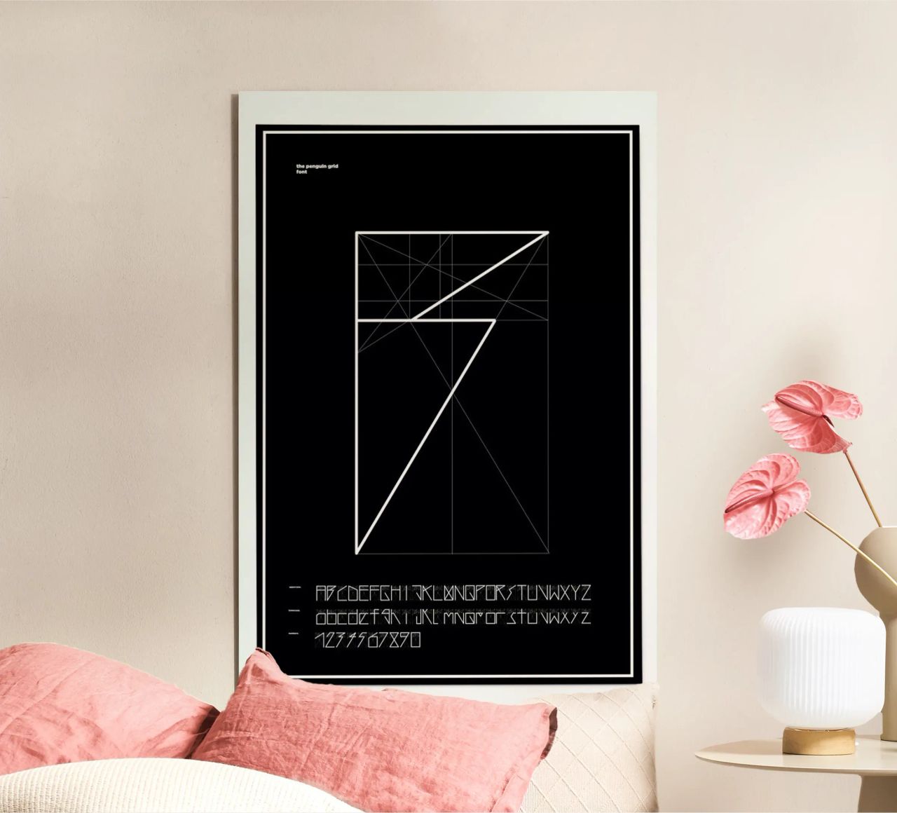 Penguin Grid Font alluminio dibond da Marcin Plonka
