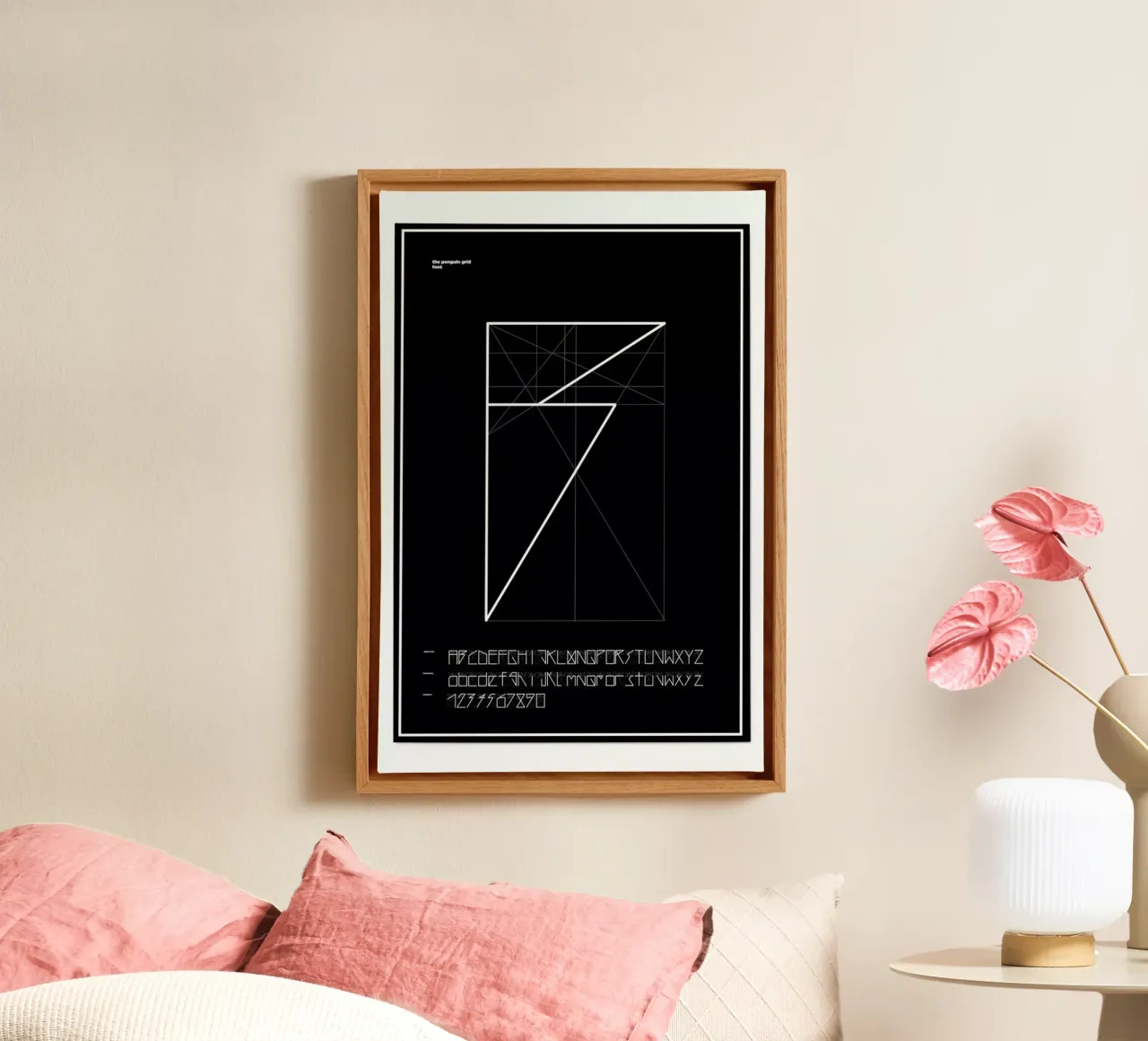 Penguin Grid Font canvas van Marcin Plonka