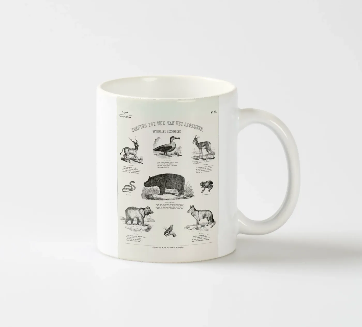 Animals Chart ceramic mug by Astër