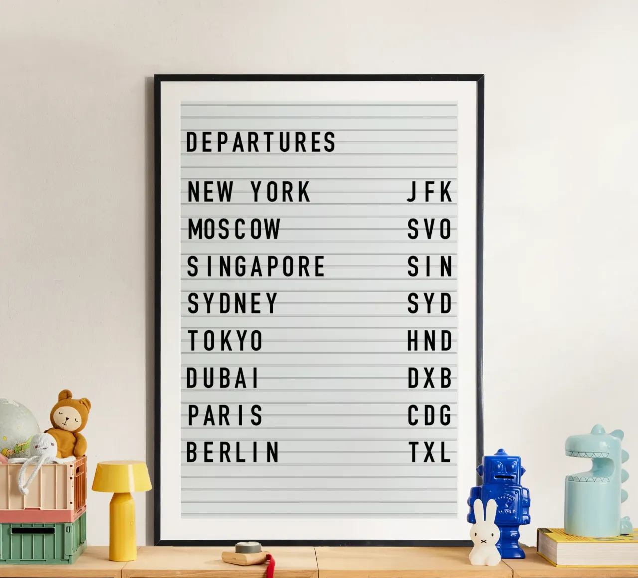 Departure New York poster con telaio in legno da daylight design studio
