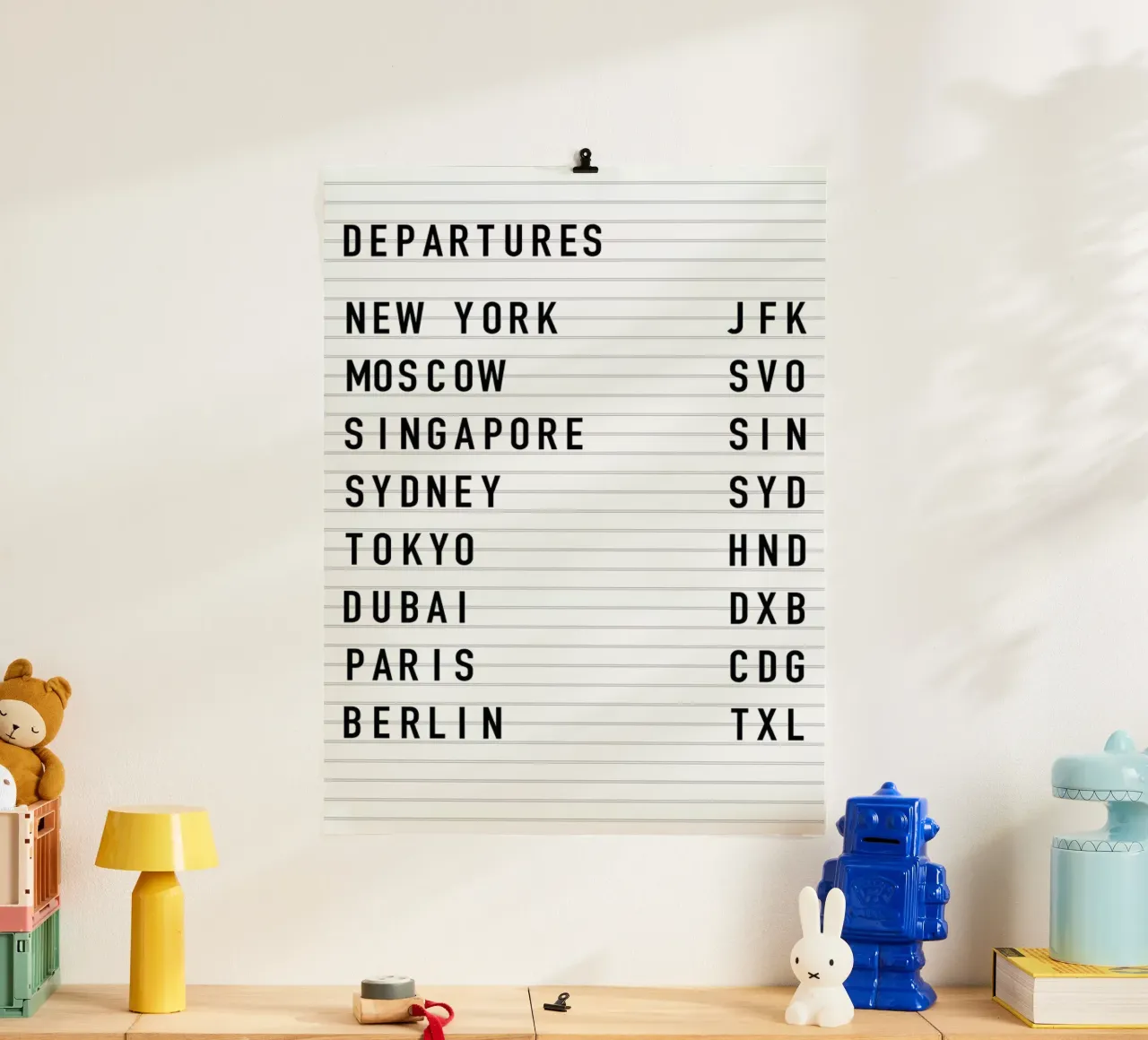 Departure New York poster con telaio in legno da daylight design studio