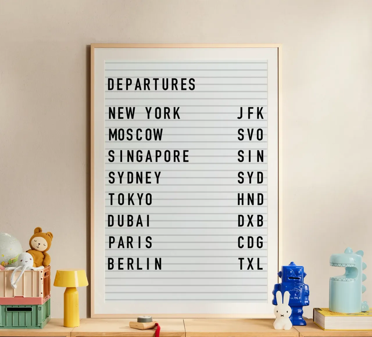 Departure New York poster con telaio in legno da daylight design studio