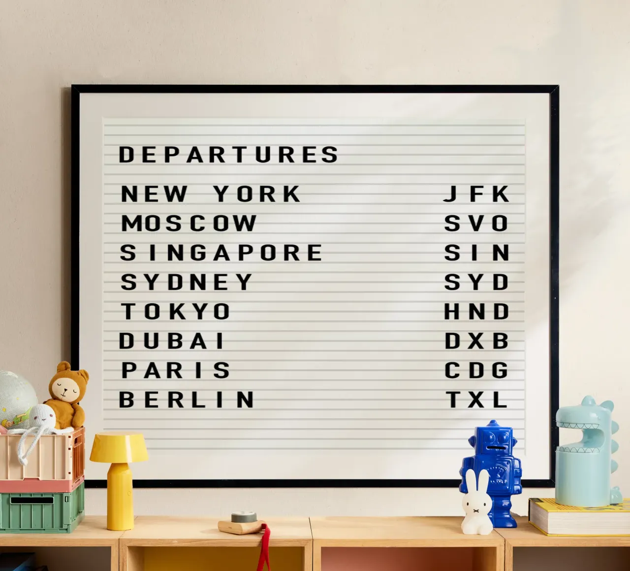 Departure New York poster con telaio in legno da daylight design studio