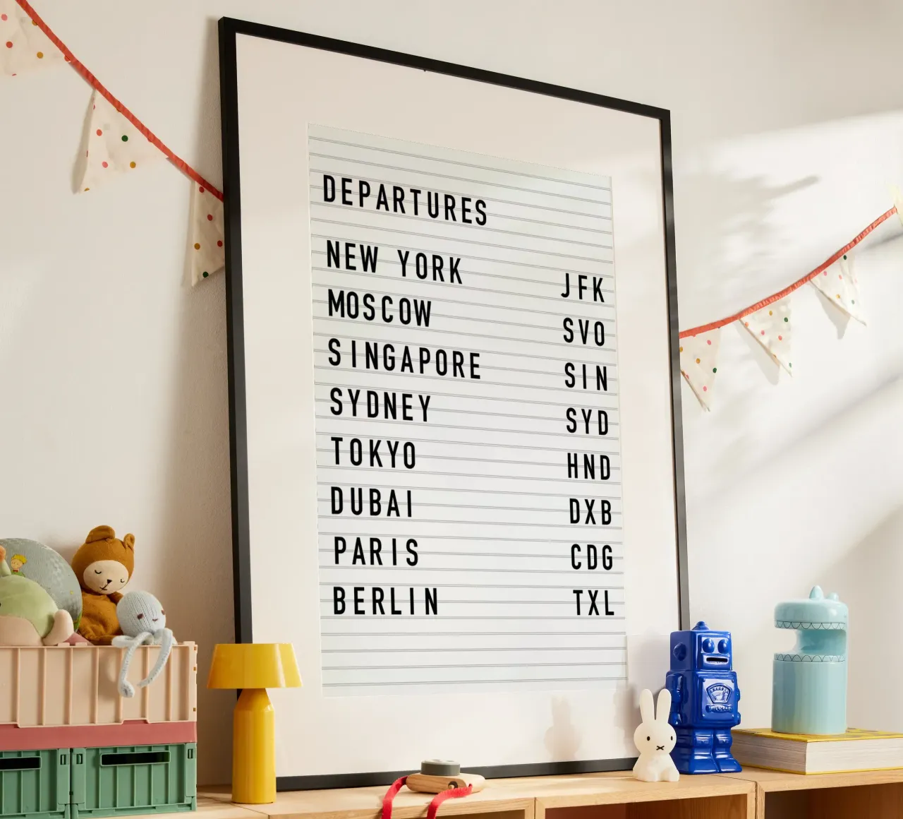 Departure New York poster con telaio in legno da daylight design studio