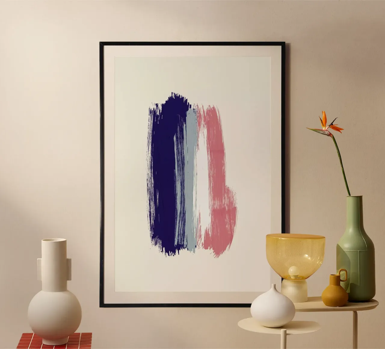 Brushstrokes V poster con telaio in legno da Pure