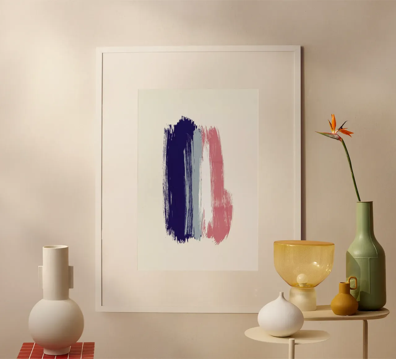 Brushstrokes V poster con telaio in legno da Pure